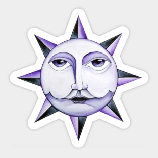 Purple Sun face Sticker